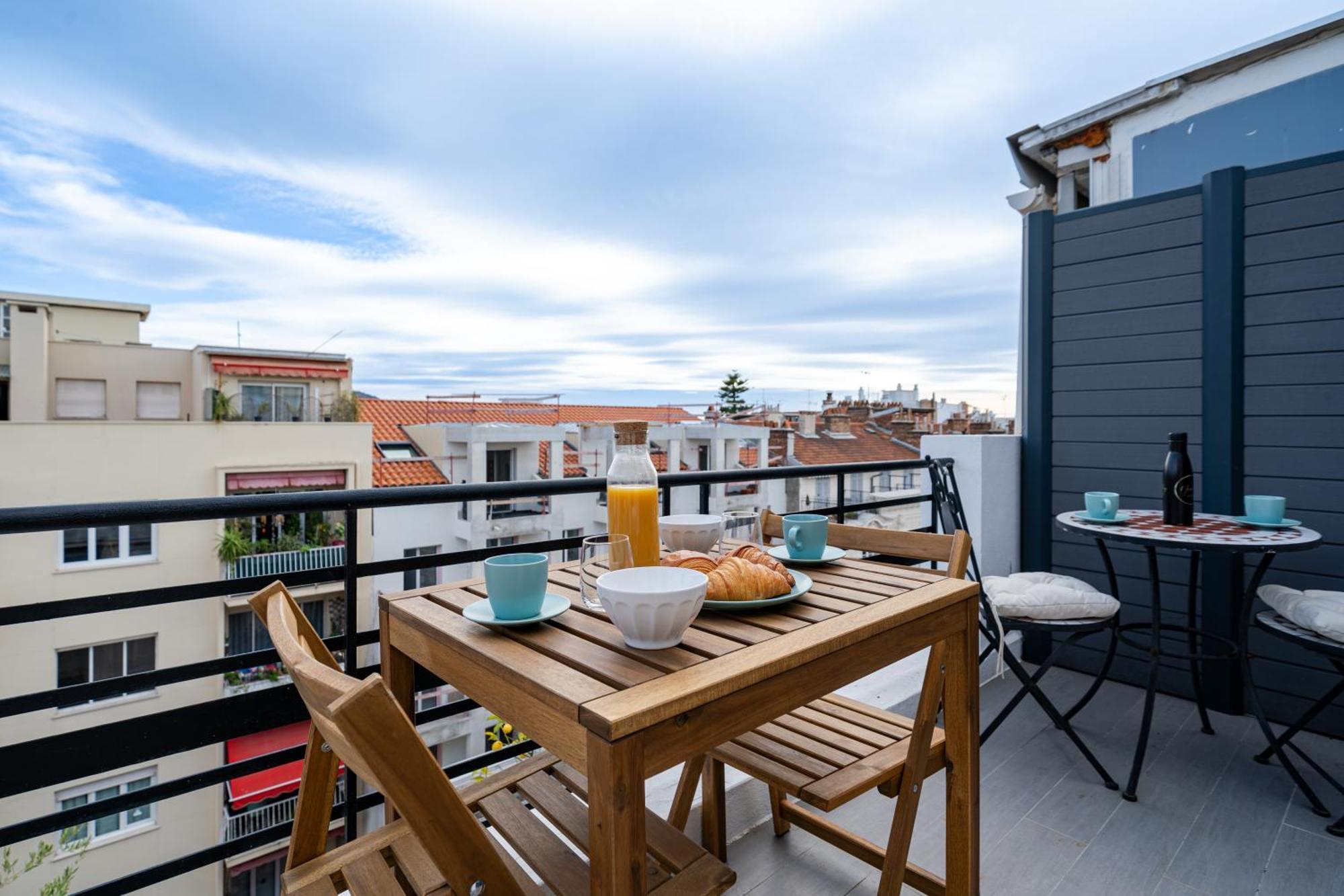 Top Floor Terrace - Dernier Etage Terrasse Cosy Nizza Exterior foto